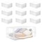 10 Pack Foldable Clear Plastic Shoe Storage Boxes, Stackable Cases for Closet Organization (13 x 8.25 x 5.1 In)
